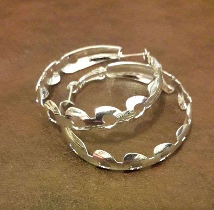 Sterling Silver 925 Plated Hoop Earrings