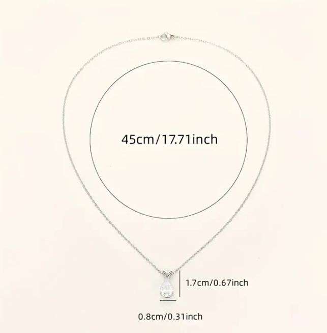 S925 Silver Filled Necklace with Sparkling AAA-grade Cubic Zirconia Pendant
