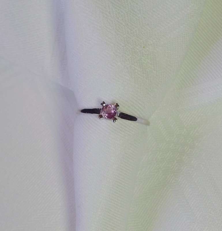 Sterling Silver 925 Ring with CZ Amethyst