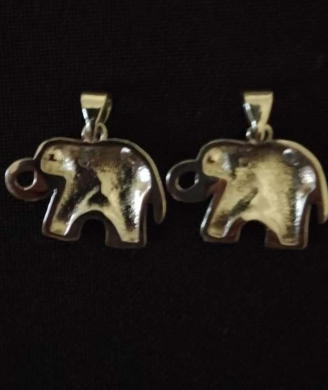 2 Nickel Free Metal Elephant Pendants