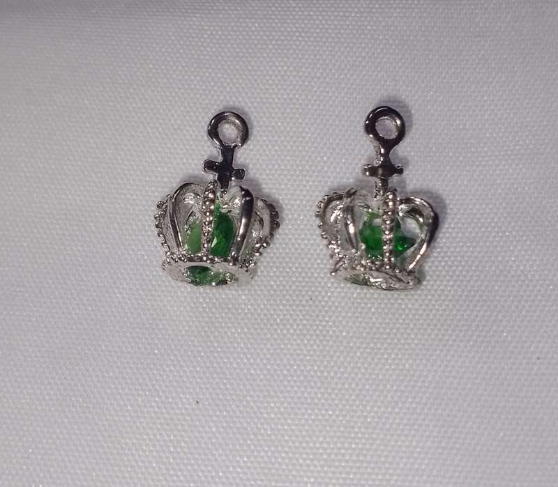 S925 Silver Filled Tibetan Crown Pendants x 2