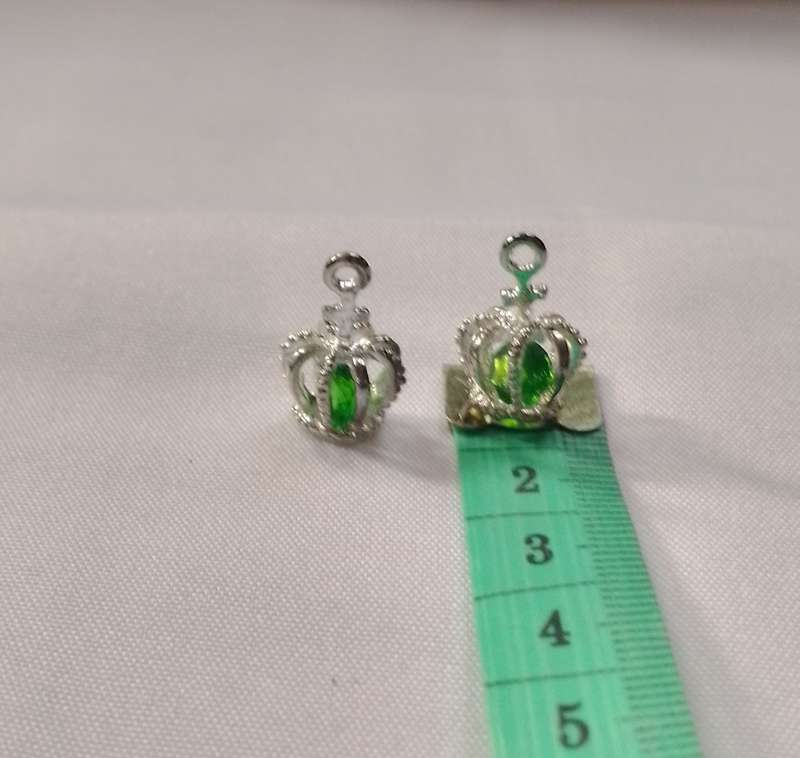 S925 Silver Filled Tibetan Crown Pendants x 2
