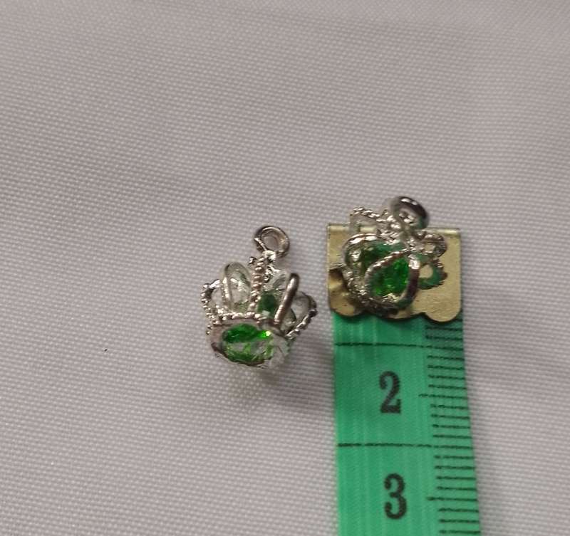 S925 Silver Filled Tibetan Crown Pendants x 2