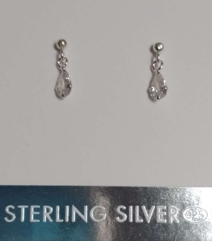 925 Sterling Silver Zirconia Drop Earrings
