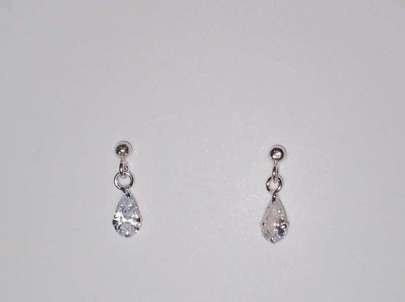 925 Sterling Silver Zirconia Drop Earrings