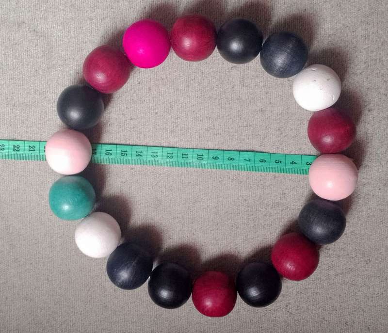 Multicoloured Wooden Bead Necklace
