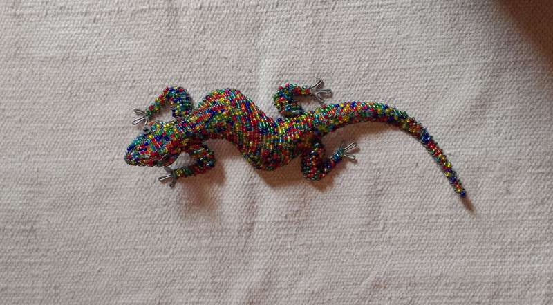 Handcrafted Beaded Wire Animal | Gecko