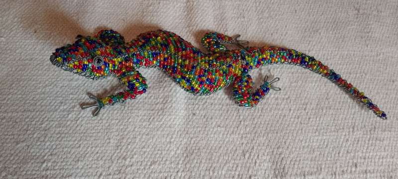 Handcrafted Beaded Wire Animal | Gecko
