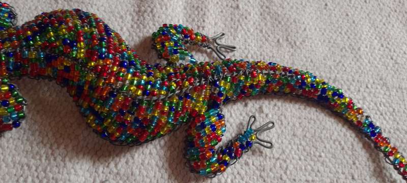 Handcrafted Beaded Wire Animal | Gecko