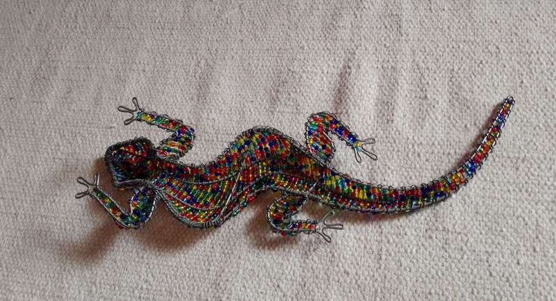 Handcrafted Beaded Wire Animal | Gecko