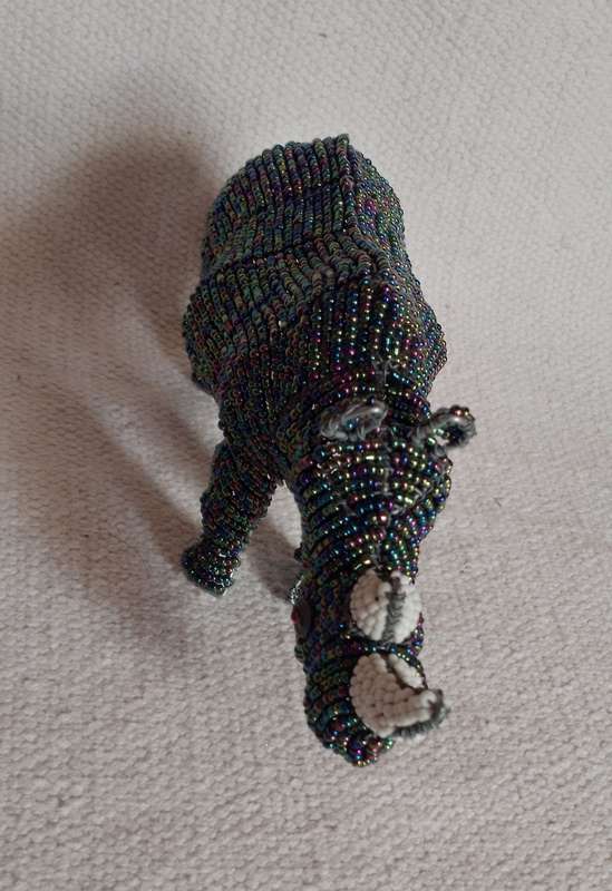 Handcrafted Beaded Wire Animal | Rhinoceros