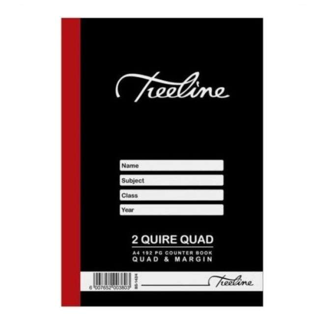 2 Pack A4 2 Quire Quad and Margin Hardcover Books 192-Pages