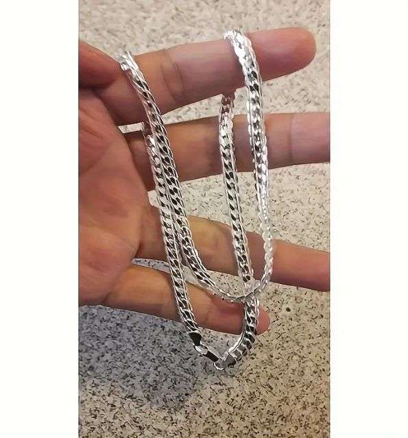 Men's 50cm Elegant S925 Sterling Silver Filled Necklace
