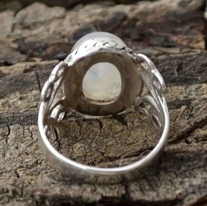 Vintage Style Moonstone Dress Ring Size 10