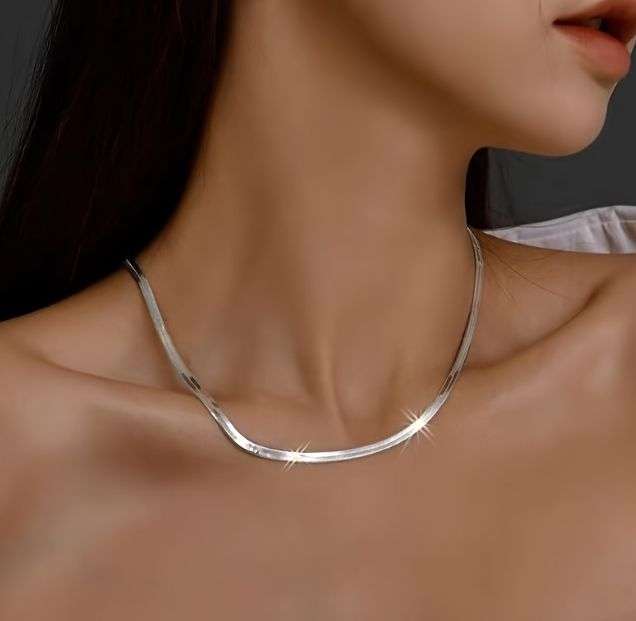 Stainless Steel Herringbone Necklace