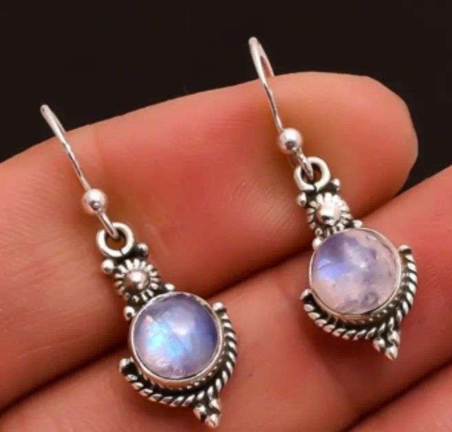 Vintage Style Moonstone Drop Earrings - SML