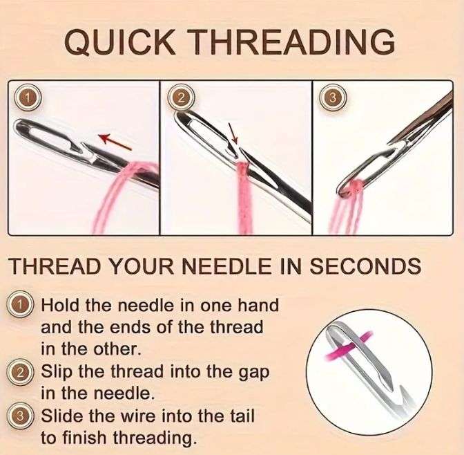 30 Piece Self Threading Hand Sewing Needle Set in Container