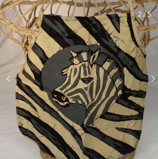 Children's Cotton Batik Apron - Zebra