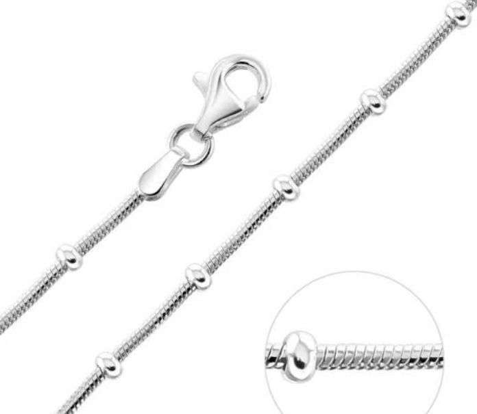 Pre-loved 50cm Sterling Silver 925 Bauble Snake Chain