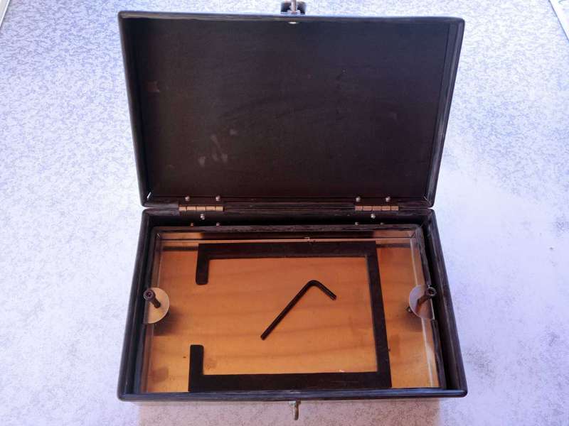 Stainless steel cash box with Lucky Strike logo