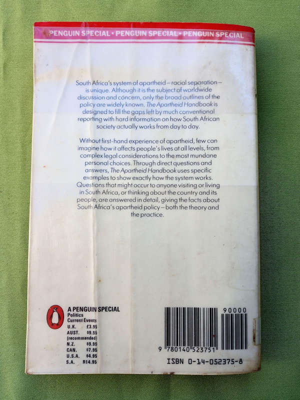 The Apartheid Handbook by Roger Omond