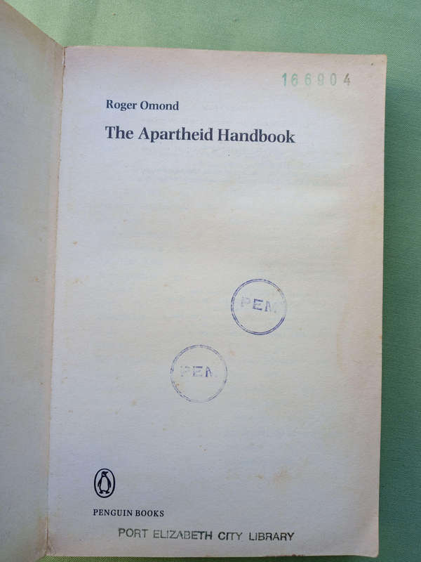 The Apartheid Handbook by Roger Omond