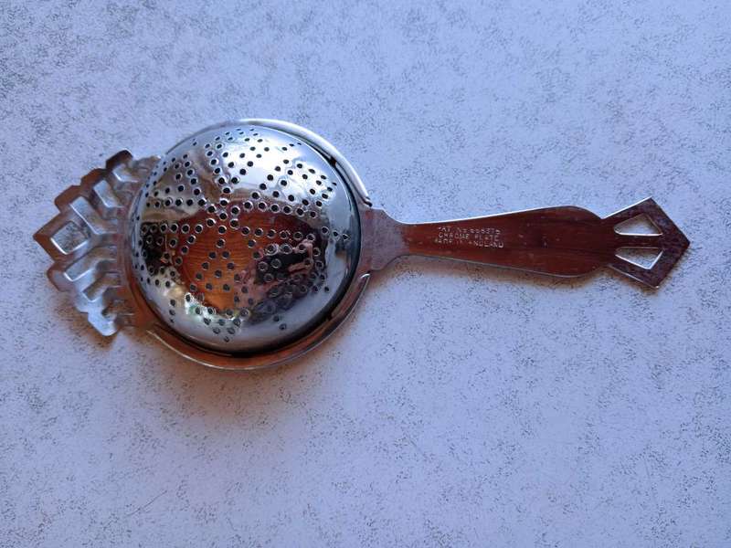 Vintage Felt blue tea strainer