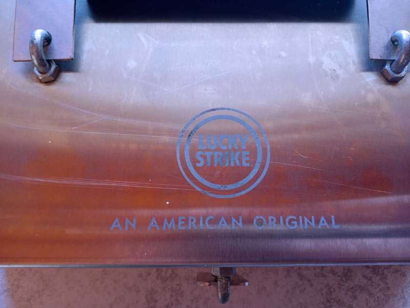 Stainless steel cash box with Lucky Strike logo