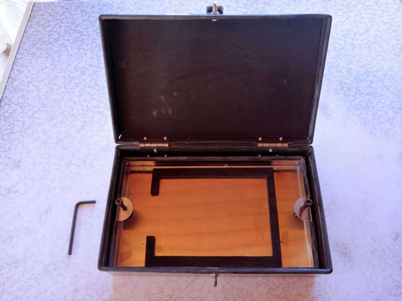 Stainless steel cash box with Lucky Strike logo