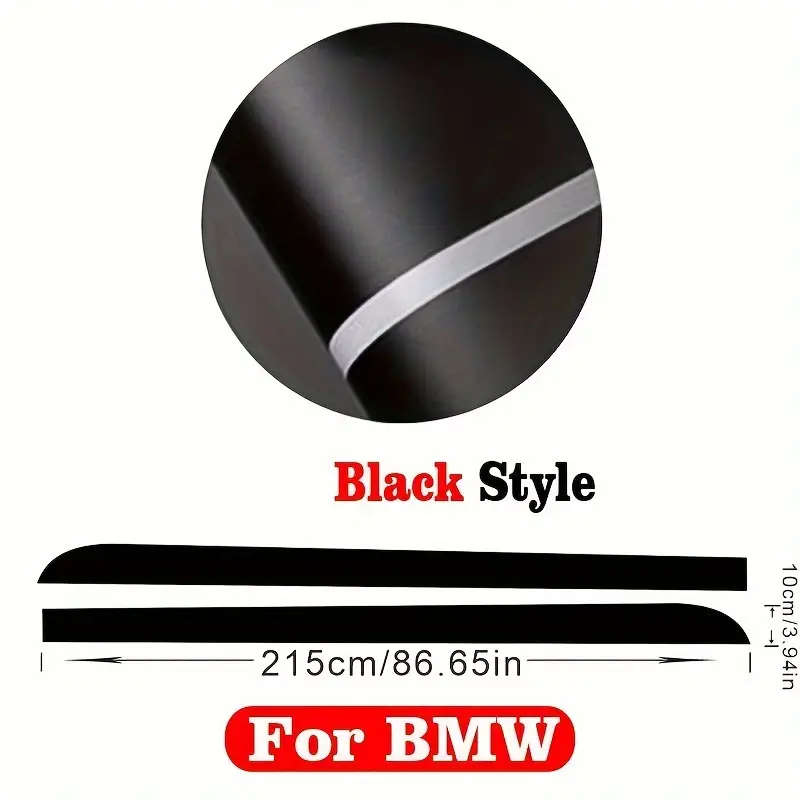 BMW Side Skirt Sticker Decals in sleek Gloss Black