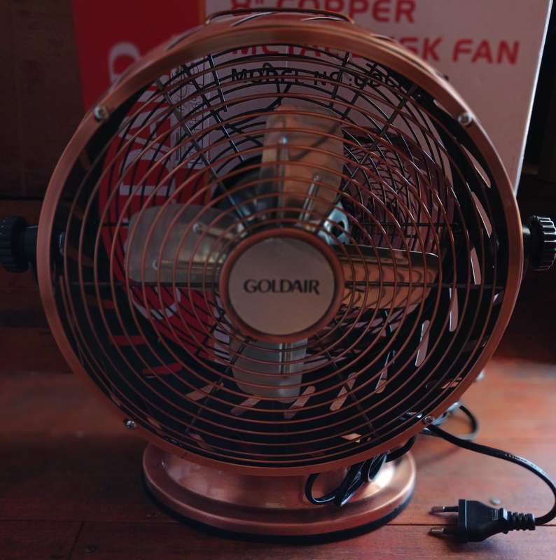 8" Goldair Copper Metal Desktop Fan(Display Unit)