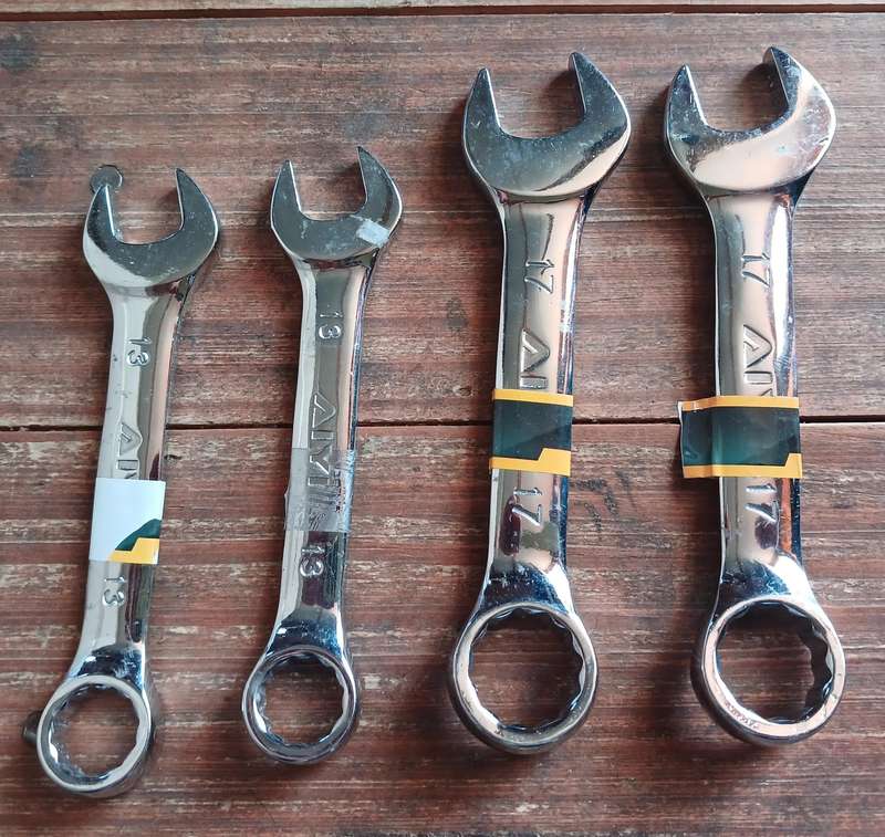 4 pieces (17mm x 2 and 13mm x 2) CR-V Dumpie Spanner Set