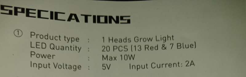 10W Usb Grow Light