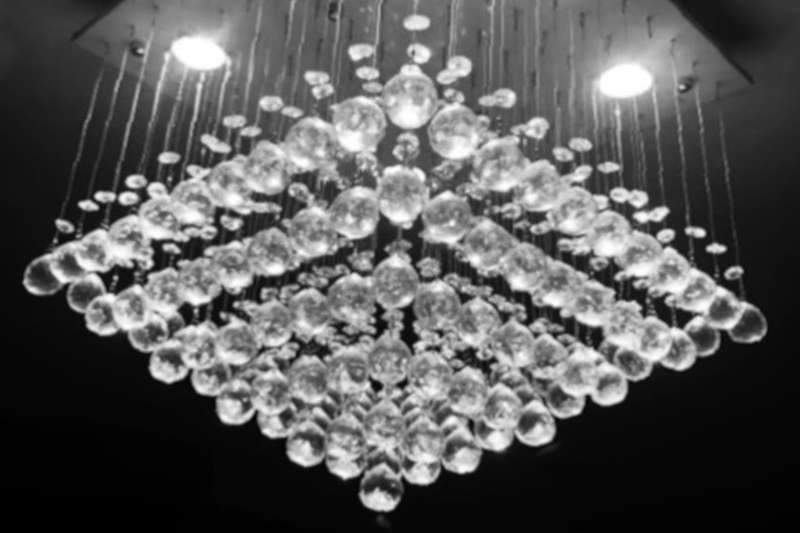 Modern Luxury Crystal Ball Tear Drop LED Chandelier R/C Dining/Hall Light