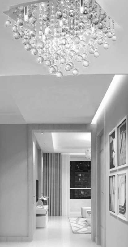 Modern Luxury Crystal Ball Tear Drop LED Chandelier R/C Dining/Hall Light