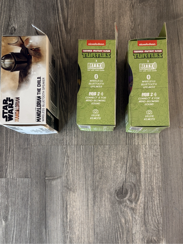 Bitty Boomer Portable Bluetooth Speakers  TMNT x2 + Mandalorian