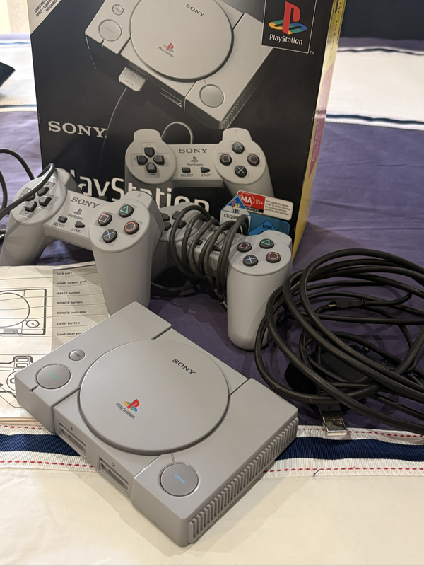 PlayStation 1 Classic Console with Cables & 2 Controllers