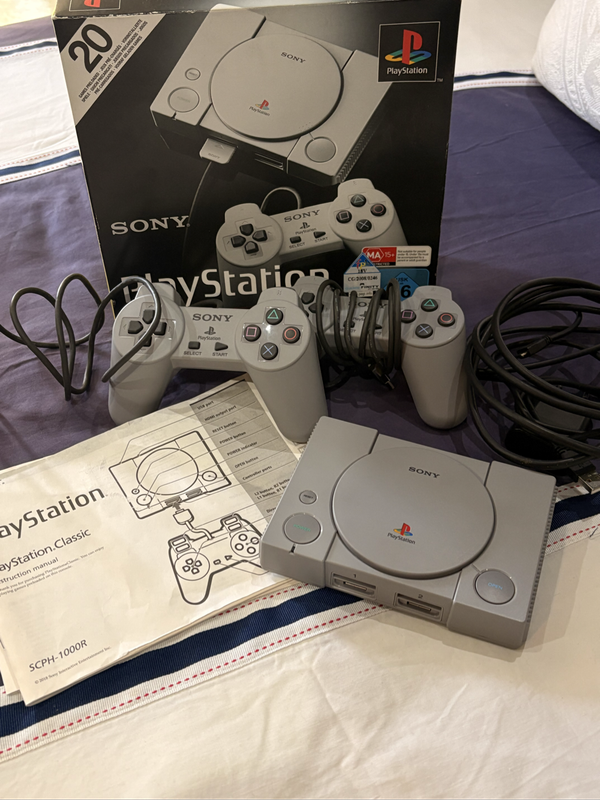 PlayStation 1 Classic Console with Cables & 2 Controllers
