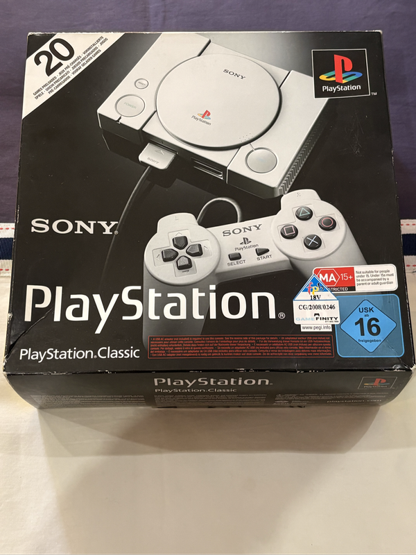 PlayStation 1 Classic Console with Cables & 2 Controllers