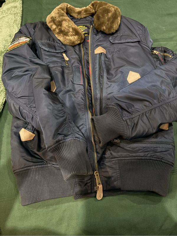 Alpha Industries Mens Jacket  Size XL  Fur Collar  Rare Design  Original