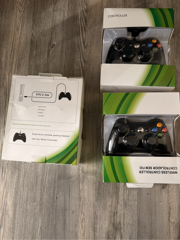 Lot of 3 Generic Wired Controllers  2 New & 1 Lightly Used