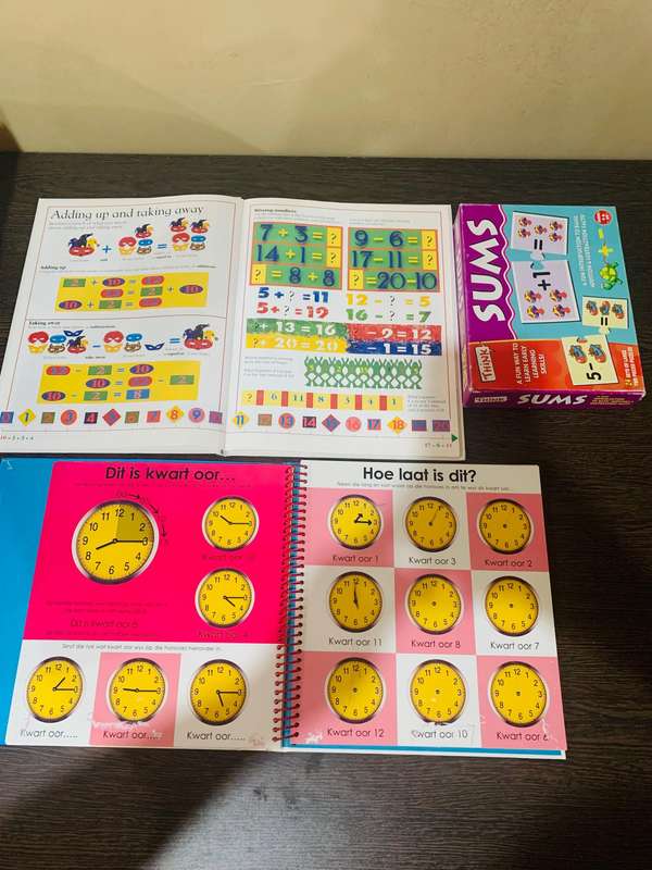 1x Math Book, 1x Time book and Puzzle