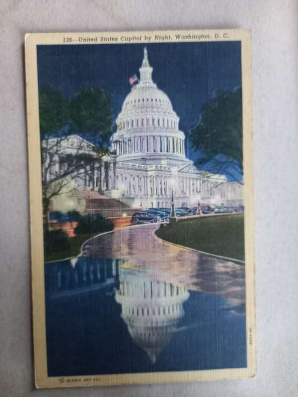 Washington DC night postcard