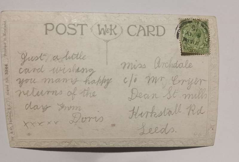 Vintage birthday postcard