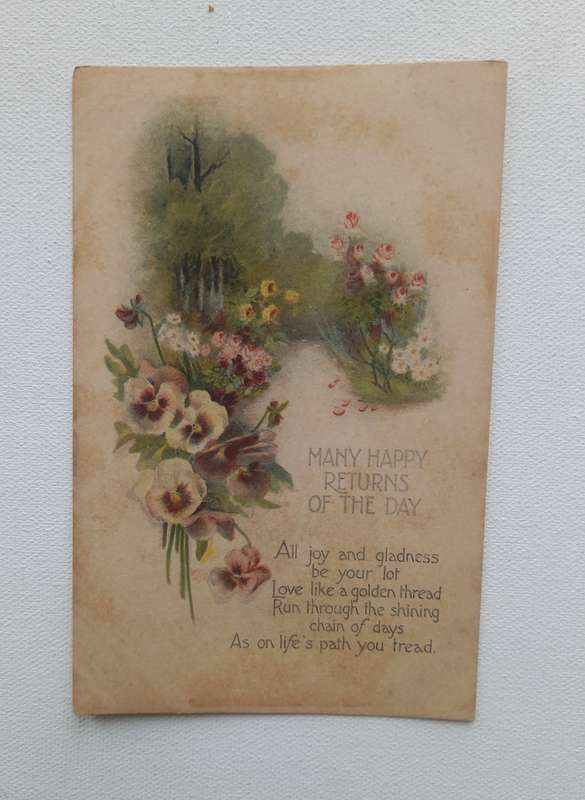 Vintage floral postcard