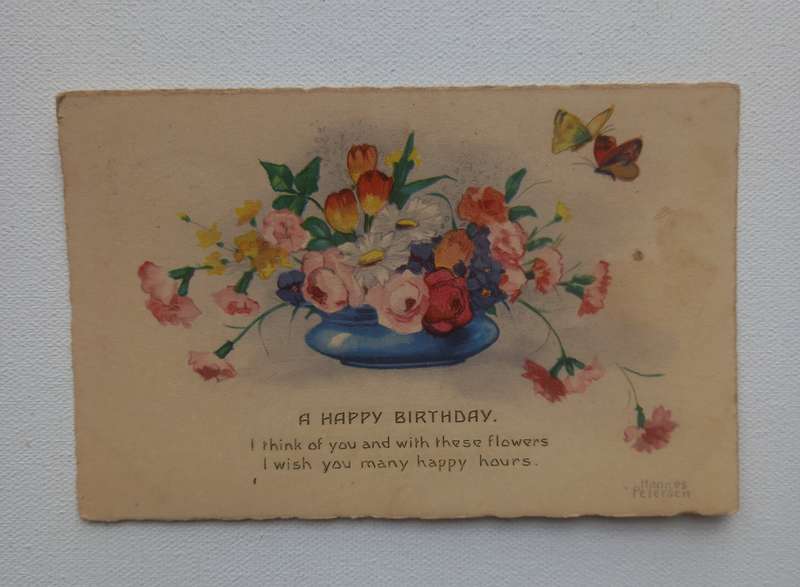 Vintage birthday postcard