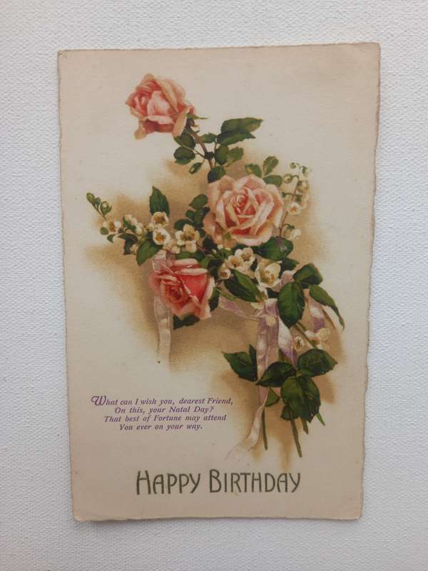 Vintage birthday postcard