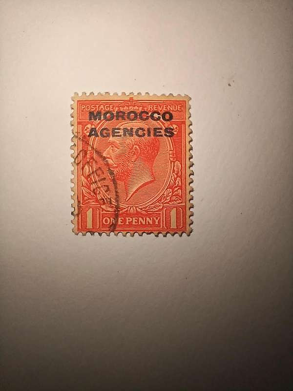 King george V  1 Penny Morocco agencies Ovpt