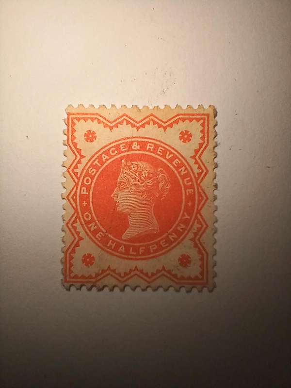 Queen victoria ½d orange vermillion stamp