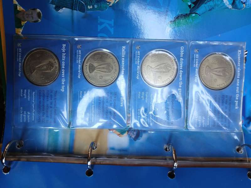 2003 cricket world cup medallion album and coins